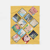 Instagram Mosaic Photo Yellow Fleece Blanket Deken (Voorkant)