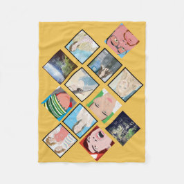 Instagram Mosaic Photo Yellow Fleece Blanket Deken