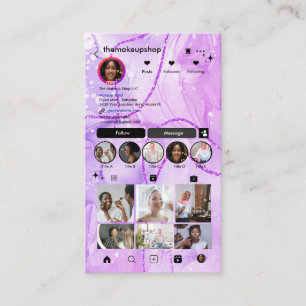 Instagram Paarse Marmeren QR-code sociale media Visitekaartje