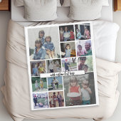 Instagram Photo Collage - 14 foto's - scripttekst Fleece Deken