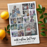 Instagram Photo Collage - 14 foto's - scripttekst Theedoek<br><div class="desc">Een ontwerp met een stevige achtergrond en een plaats om tekst in een trendy manuscript toe te voegen. Gebruik maximaal veertien vierkante foto's om een uniek en persoonlijk cadeau te creëer. Als u de afbeeldingen moet aanpassen,  klik op het aanpassingshulpmiddel om veranderingen aan te brengen.</div>