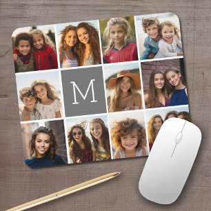 Instagram Photo Collage Custom Monogram Charcoal Muismat