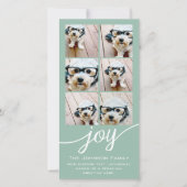 Instagram Photo Collage - Joy Mint Green Feestdagenkaart (Voorkant)