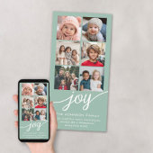 Instagram Photo Collage - Joy Mint Green Feestdagenkaart