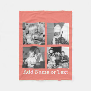 Instagram Photo Collage met 4 afbeeldingen - koraa Fleece Deken