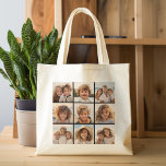 Instagram Photo Collage met 9 foto's Grote Tote Bag<br><div class="desc">Een eenvoudig 9 vierkant net dat u uw foto's kunt uploaden. Gebruik je foto's zonder lijsten op deze. Voeg uw favoriete afbeeldingen en momentopnamen toe aan deze strip voor een leuke geheugenhouder. Een artistieke manier om je beste foto's te tonen die foto's delen.</div>