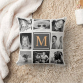 Instagram Photo Collage Monogram Aangepast Kussen (Deken)