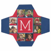 Instagram Photo Collage Monogrammen - Rode marine Voetbal (Enkel)