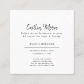 Instagram Photo Modern Script Coral Social Media Contactkaartje (Achterkant)