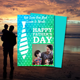Instagram Photo Stropdas Stippen Blue Fathers Day Kaart