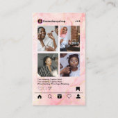 Instagram POST Visagist Roze Marmer QR Code Visitekaartje (Voorkant)