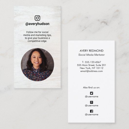 Instagram Professional Social Media mMerketer Visitekaartje (Voorkant / Achterkant)