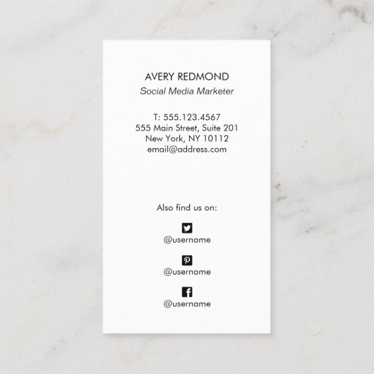 Instagram Professional Social Media mMerketer Visitekaartje (Achterkant)