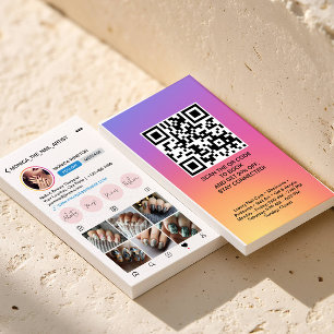 Instagram-profiel 6 foto-raster Volg me QR-code Visitekaartje