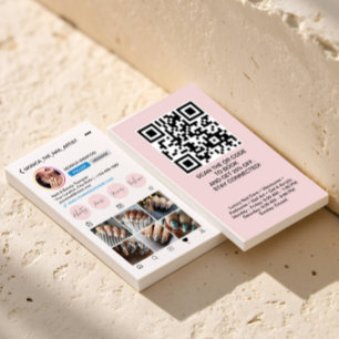 Instagram-profiel 6 foto-raster Volg me QRCODE Visitekaartje