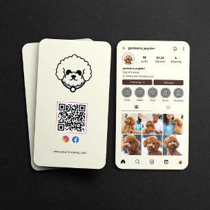Instagram-profiel Hondeninvloed Biege QR-code Visitekaartje