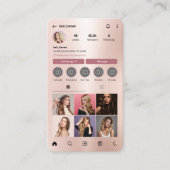 Instagram profiel kapsalon fotorooster QR-code Visitekaartje (Voorkant)