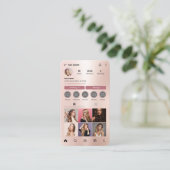 Instagram profiel kapsalon fotorooster QR-code Visitekaartje (Staand voorkant)