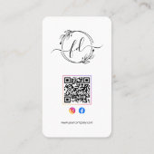 Instagram profiel kapsalon fotorooster QR-code Visitekaartje (Achterkant)