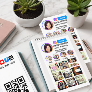 Instagram profiel QR code en social media pictogra Visitekaartje