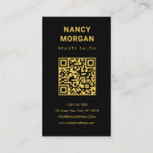 Instagram Profielfoto QR-code Zwart en Goud Visitekaartje (Achterkant)