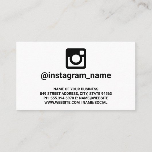 Instagram Promotionele Logo Visitekaartje (Achterkant)