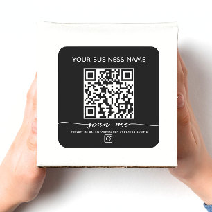 Instagram QR-code en aangepaste tekst Vierkante Sticker