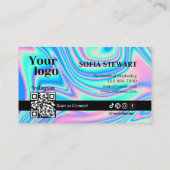 Instagram QR-code Holografische sociale media volg Visitekaartje (Achterkant)