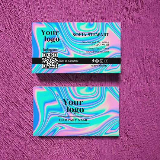 Instagram QR-code Holografische sociale media volg Visitekaartje