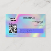 Instagram QR-code Holografische sociale media volg Visitekaartje (Achterkant)