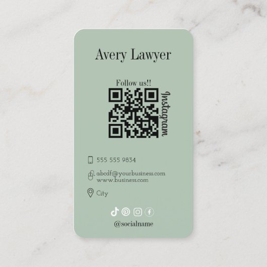 Instagram QR-code Modern minimaal Visitekaartje (Achterkant)