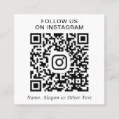 Instagram QR Code Promotioneel Vierkante Visitekaartje (Voorkant)