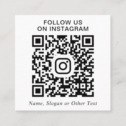 Instagram QR Code Promotioneel Vierkante Visitekaartje (Voorkant)