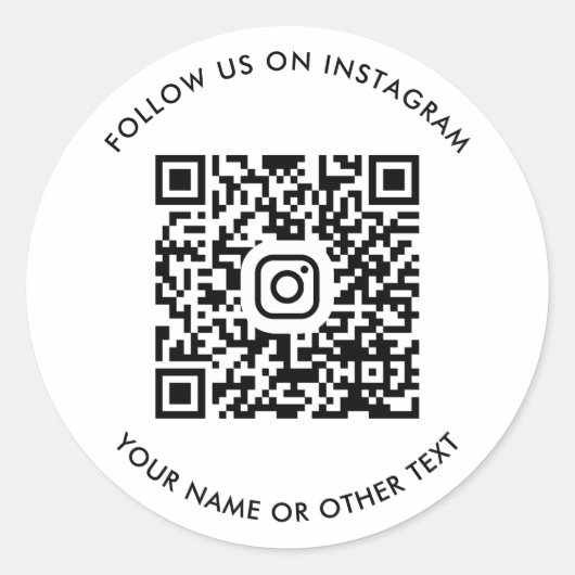 Instagram QR-code Ronde Sticker (Voorkant)