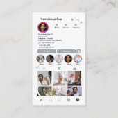 Instagram QR-code social media stoffig blauw Visitekaartje (Voorkant)