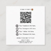 *~* INSTAGRAM QR Code - Sociale Media LOGO Vierkante Visitekaartje (Achterkant)