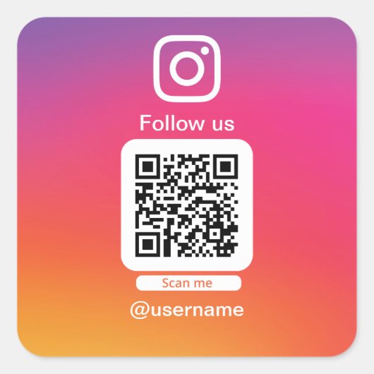Instagram QR code sticker square (Voorkant)