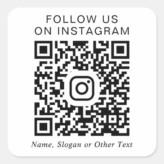 Instagram QR-code Vierkante Sticker (Voorkant)