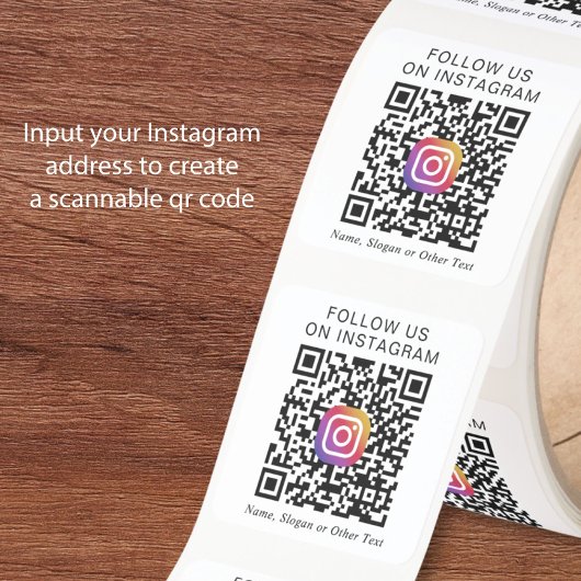 Instagram QR-code Vierkante Sticker