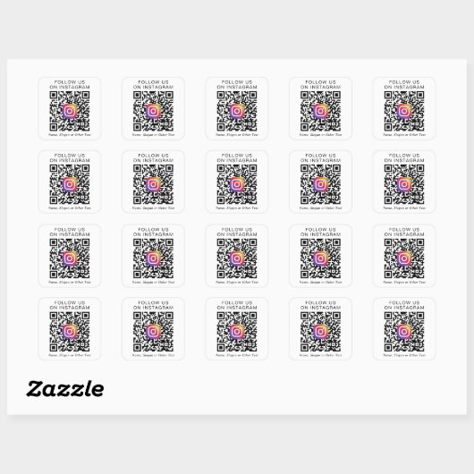 Instagram QR-code Vierkante Sticker (Vel)