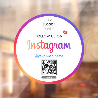 Instagram QR code Volg ons Business Logo Simple Raamsticker