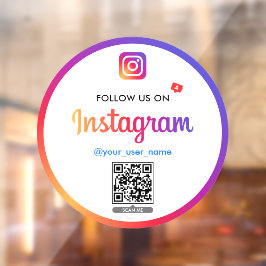 Instagram QR code Volg ons Business Logo Simple Raamsticker