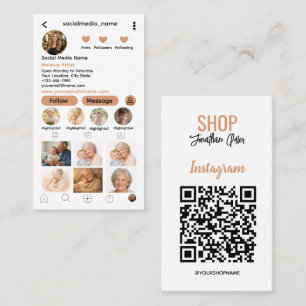 Instagram QR-code zakelijk Follow Me fotorooster Visitekaartje
