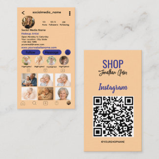 Instagram QR-code zakelijk | Follow Me fotorooster Visitekaartje