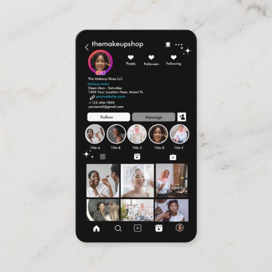 Instagram QR-code zakelijke kaart Visitekaartje (Voorkant)