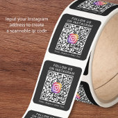 Instagram QR-code Zwart Vierkante Sticker