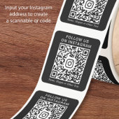 Instagram QR-code Zwart Vierkante Sticker