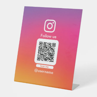 Instagram QR display Reclamebord Met Voetstuk