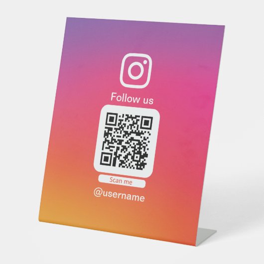 Instagram QR display Reclamebord Met Voetstuk (Voorkant)