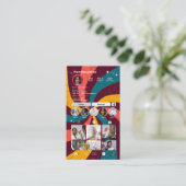 Instagram Retro  Rays QR Code Social Media Visitekaartje (Staand voorkant)